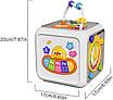 Розвиваючий куб мультибокс для малюків 6в1 Музична панель Пальчикові ігри Піаніно світло Вивчення букв цифр, фото 9
