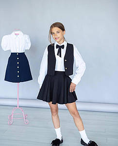 Костюм дитячий школа спідниця+ жилет 1331юр р.122-152 New