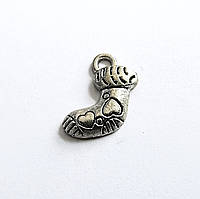 Підвіски металеві Finding Кулон новорічний носок для подарунків серця Античне срібло 10 мм x 14 мм