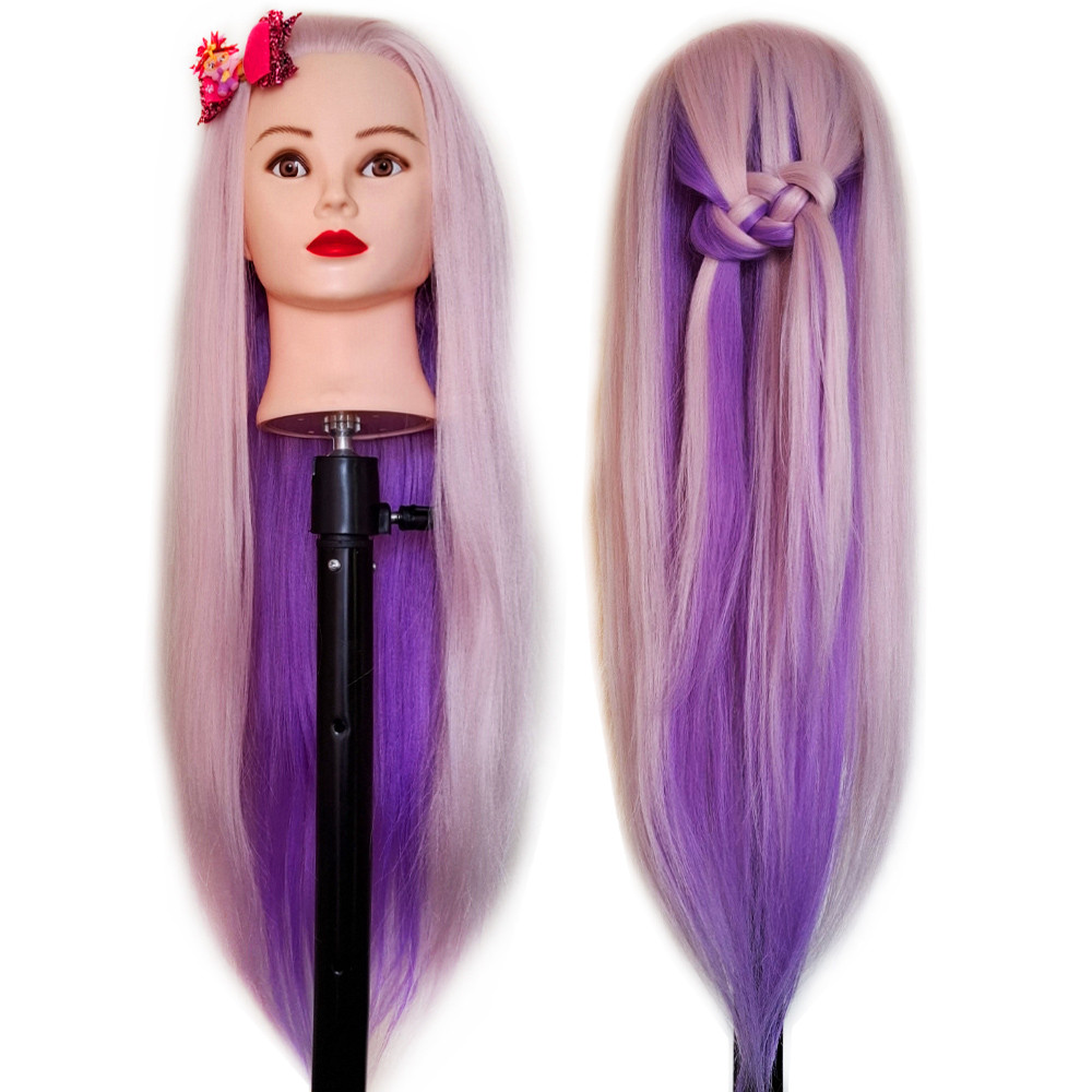 Болванка для зачісок Rainbow зі штучним кольоровим волоссям, фото 1