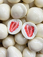 Цукерки Полуниця в Білому шоколаді 100 грам Клубника в белом шоколаде