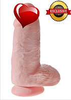 Фаллоимитатор Гігант реалістичний з мошонкою King Cock Chubby 25 см*7,6 см США  Pipedream