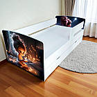 Ліжко для дівчинки Фея Кіндер Кул на ламелях із захисними бортиками, шухляда в комплекті, фото 4