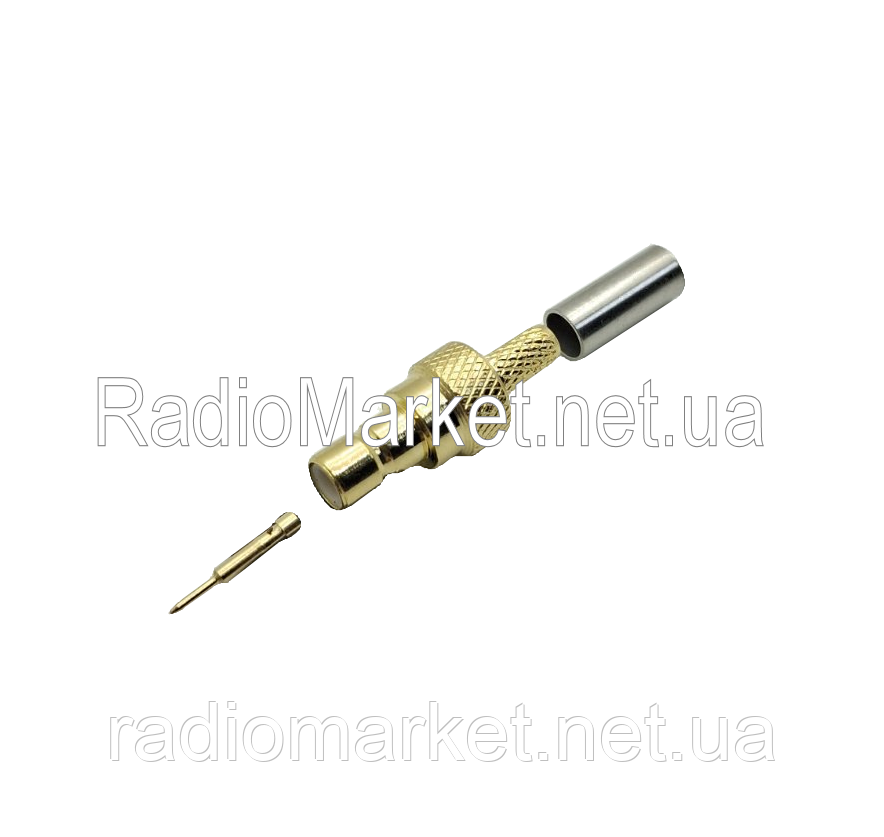 Гніздо SMB обжимний на кабель RG-174, RG-316, латунь, фото 1