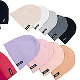 Дитяча шапка для малюків шапочка в рубчик для дітей об'єм 52-54 см (2-5 років) Тіфані Talvi лавандовий, фото 3