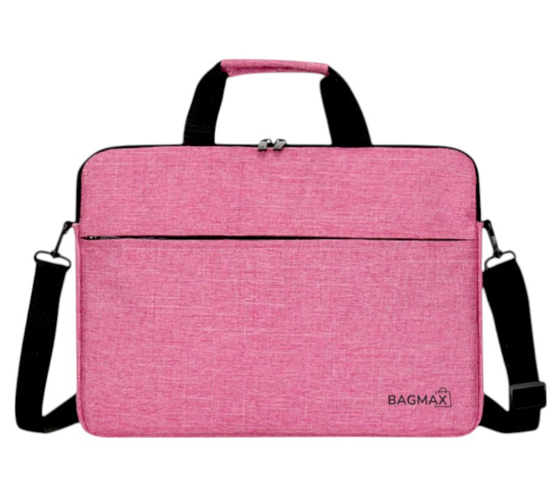 Сумка для ноутбука Bagmax рожева 14.1" Переноска для ноутбука 14 дюймів Плоска рожева сумка для ноутбука Тканинна сумка, фото 1