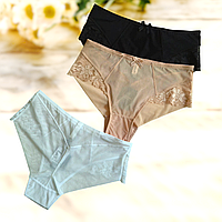 Труси жіночі сліп високі Acousma з мереживом і сіткою  1 шт  Розміри L XL XXL 3XL