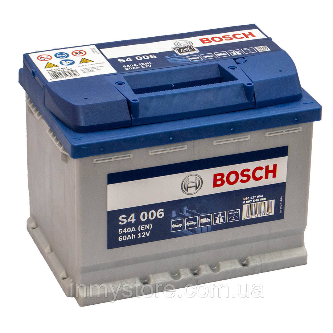 Автомобільний акумулятор 6CT-60 Bosch (S4006) 60Ah-12V (242х175х190), (+ ліворуч), EN540, фото 1