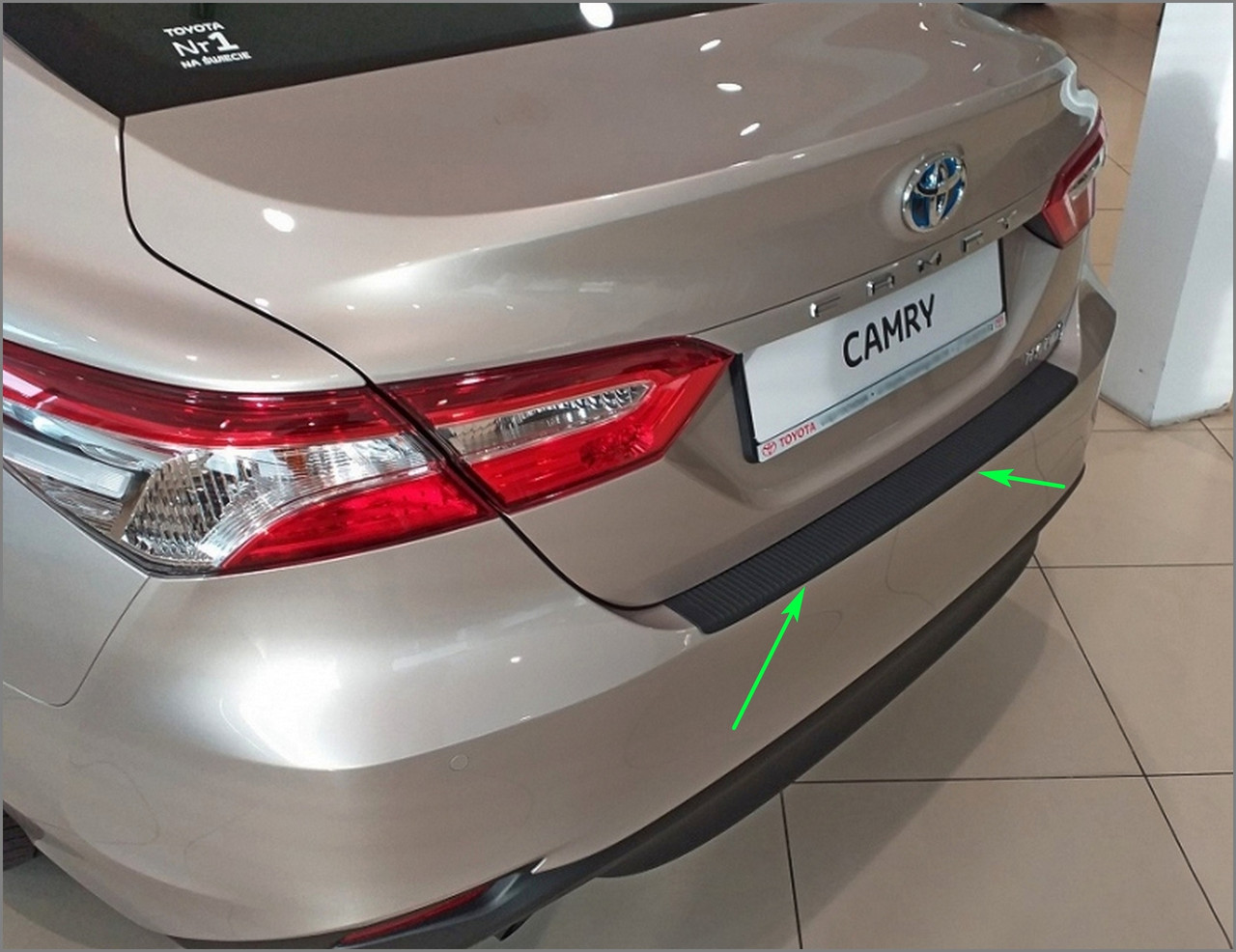 Захисна накладка на задній бампер для Toyota Camry XV70 / Hybrid 2017-2024 (пластик), фото 1