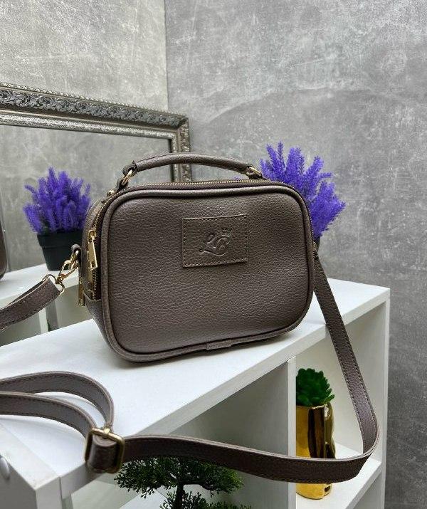 Жіноча сумка чемоданчик через плече сумочка кросбоді красива моко шкірзам, фото 1