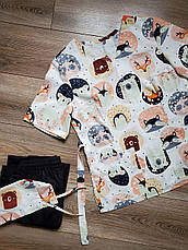 Принтована хірургічна кофта/куртка "Мордочки звірят", фото 2