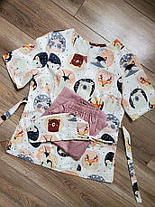 Принтована хірургічна кофта/куртка "Мордочки звірят", фото 4