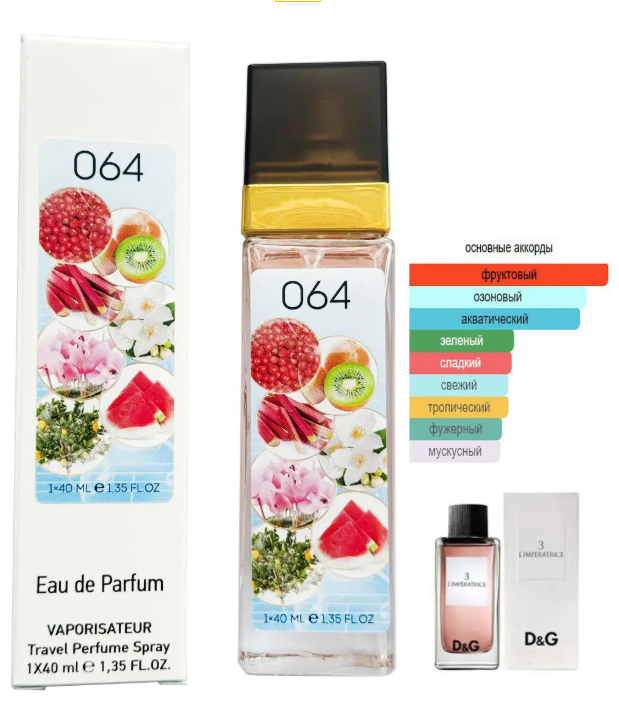 Парфум № 064 за мотивами Dolce & Gabbana 3 L`Imperatrice (Дольче Габбана 3 Імператриця) 40 мл, фото 1