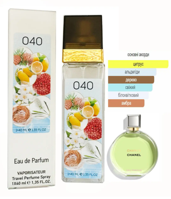 Парфум № 040 за мотивами парфюм Chanel Chance Eau Fraiche (Шанель Шанс Еу Фреш) 40 мл, фото 1