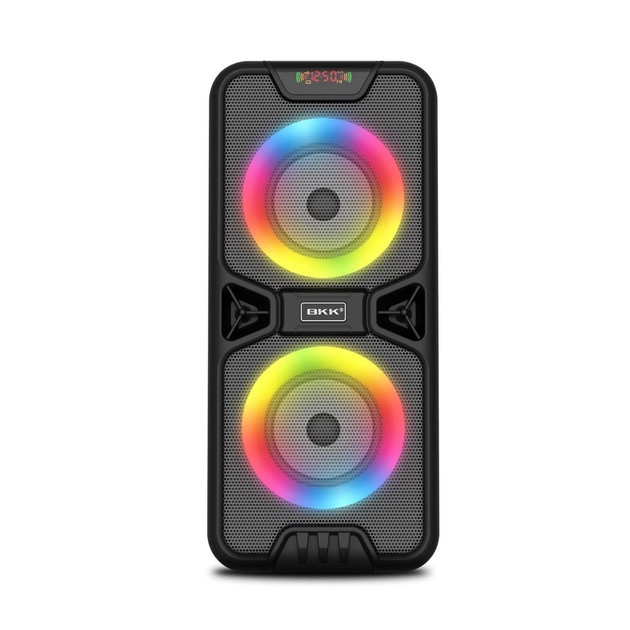 Портативна колонка BKK B86 Акустична система 20 Вт 2 x 4" RGB-підсвітка 3000 мА·год TF Card Чорний, фото 1