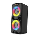 Портативна колонка BKK B86 Акустична система 20 Вт 2 x 4" RGB-підсвітка 3000 мА·год TF Card Чорний, фото 5