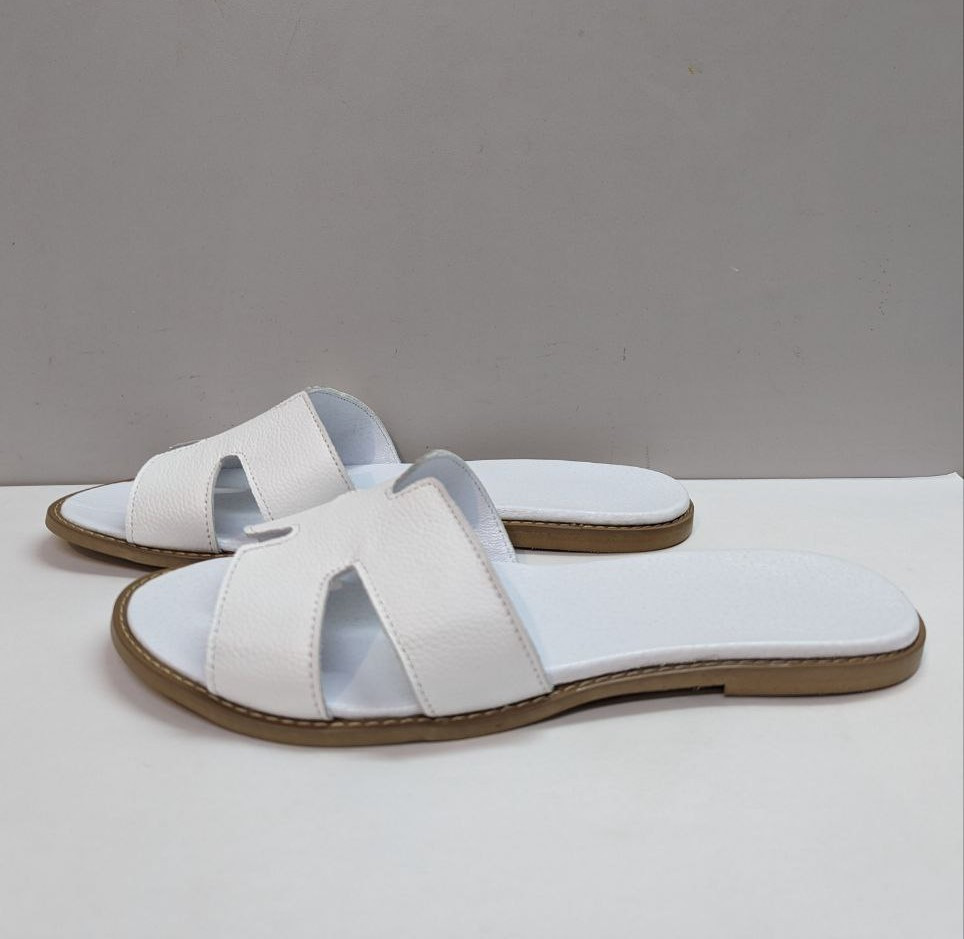 STTOPA Розміри 42,43. Шльопанці великих розмірів шкіряні. 438-4245 Білі, фото 1