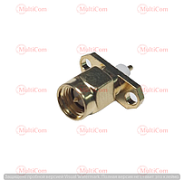 01-21-062. Гніздо SMA монтажне,флянець під 2 отвори, латунь