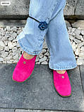 Мюлі жіночі з замшу фуксія зі світлою підошвою, фото 4