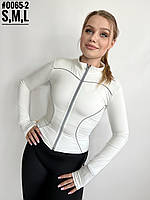Рашгард жіночій на блискавці з світловідбиваючими смужками розмірний ряд S М L