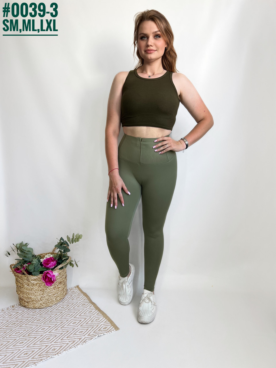 Лосіни з двойним утягуючим поясом  розмірний ряд SM,ML,LXL