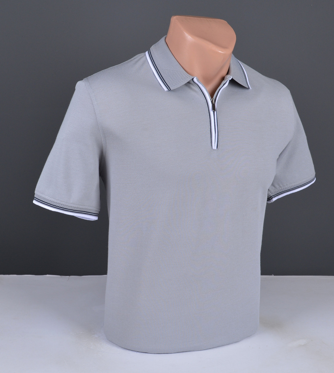 Чоловіча футболка з коміром ПОЛО сіра Туреччина 2185, фото 1