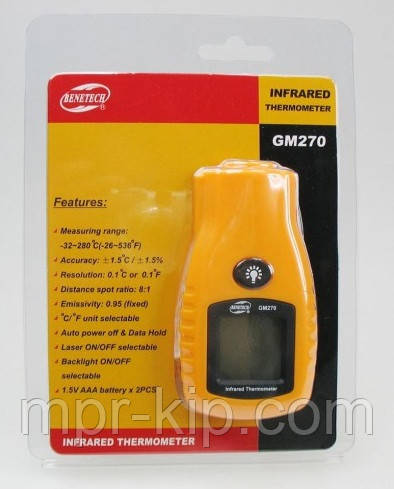 Пирометр Benetech GM270 (от - 32 до +280 ºC) (8:1) - фото 5 - id-p472739314