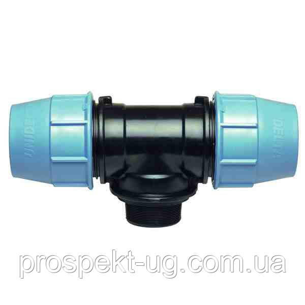 Трійник Ду63х1 1/2″ із зовнішньою різьбою ЗР Unidelta, фото 1