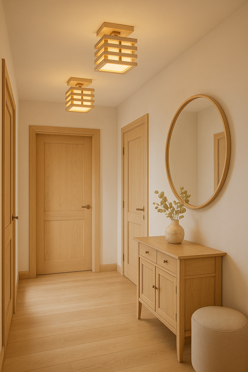 Люстра 1 лампова, дерев'яна для спальні, кухні, передпокою, в дерев'яний будинок, фото 1