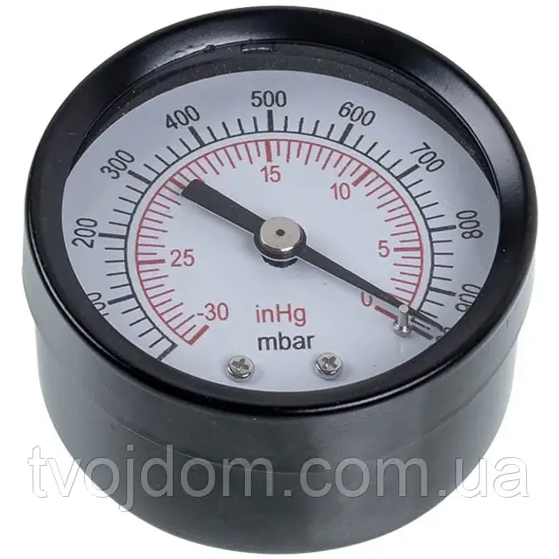 Манометр VALUE 310500106 (мановакууометр діаметр 50 мм, чорний, підєднання ззаду)