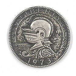 Сувенір монета долар СШАгоднід 1973 р. "рицарський шолом". Hobo Coin American Morgan