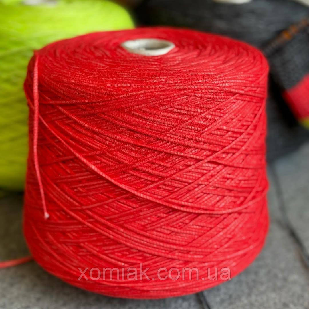 Пряжа шнурок бавовняний Dream Filpucci червоний корал неон, 100 грамів, фото 1