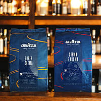Кава в зернах набір Lavazza Super Crema 1 кг + Crema E Aroma Espresso 1 кг зернова кава Лавацца