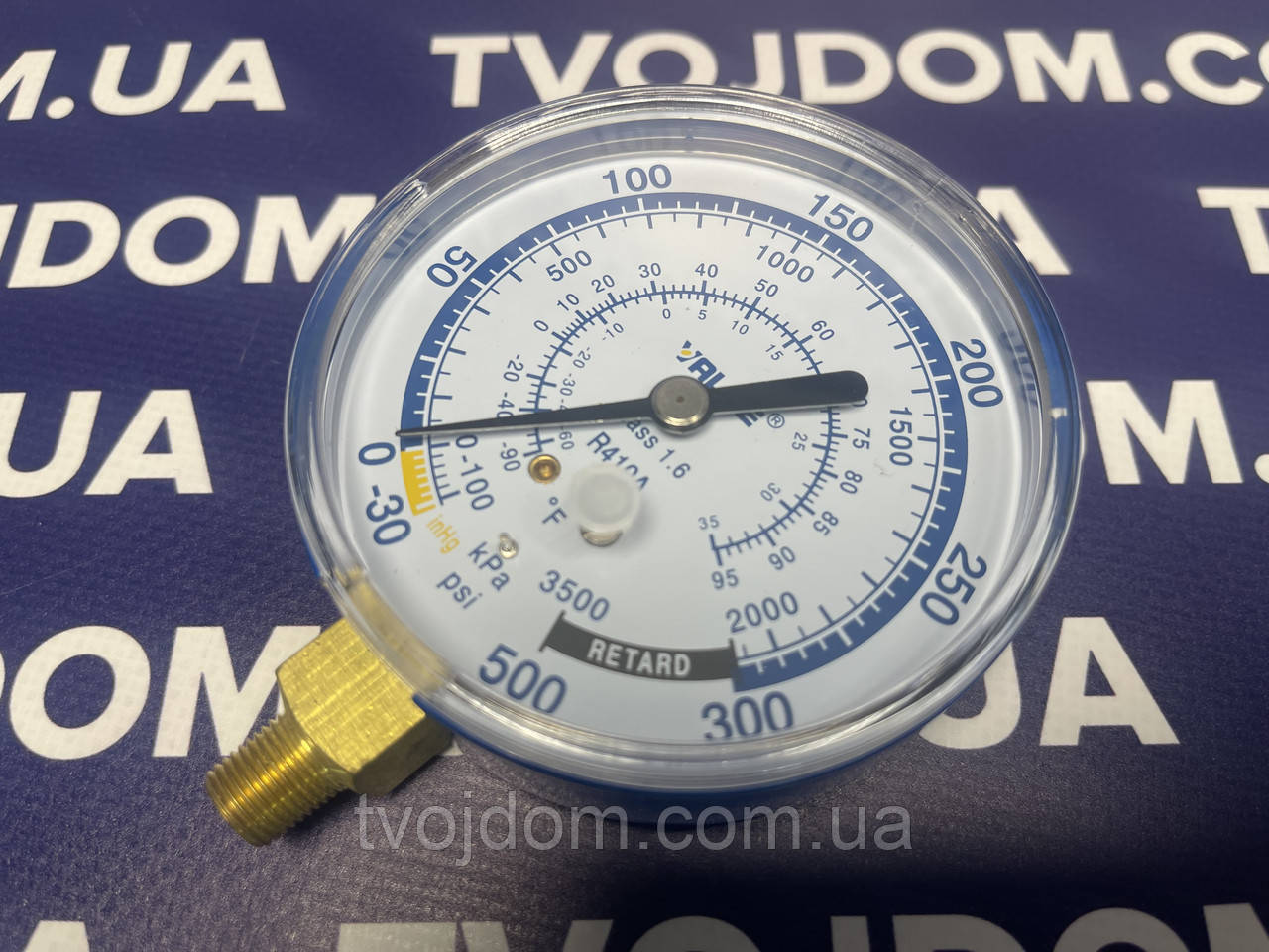 Манометр низького тиску Value AL ,R410a , діаметр 80мм.(синій)