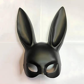 Маска кролика PlayBoy RESTEQ 36 см - чорна матова костюмна маска для вечірок, косплею та Геловіну, фото 2