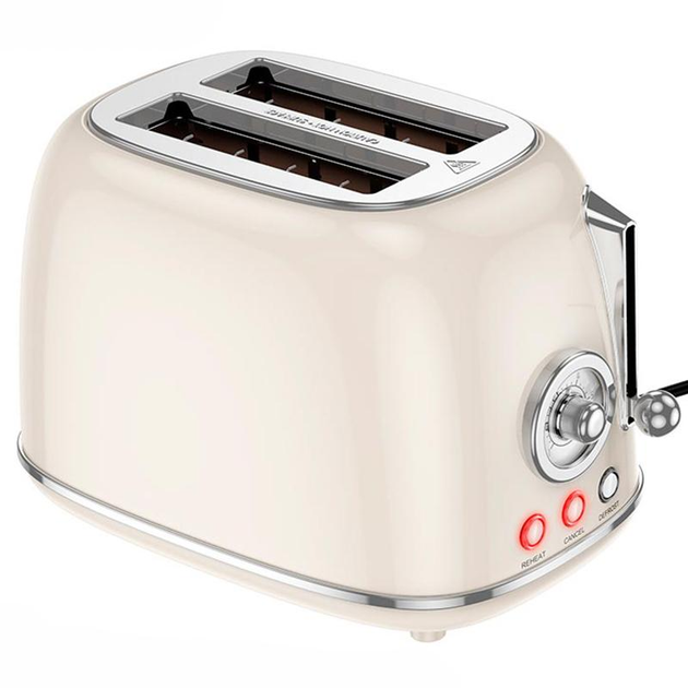 Тостер HOCO HJD12A, з 6 рівнями регулювання температури, нержавіюча сталь + пластик, Молочно-Білий