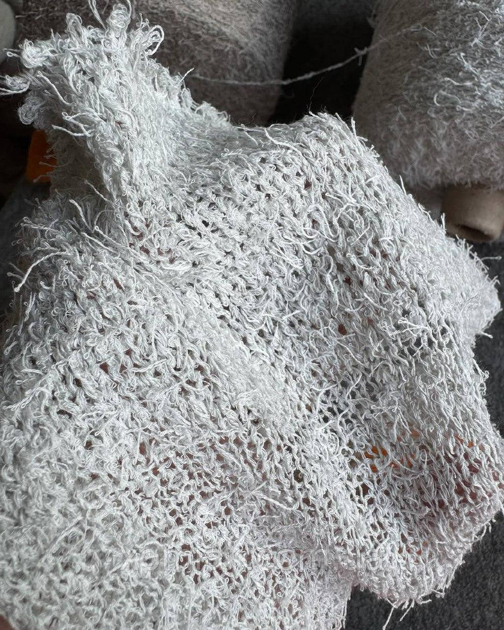 Пряжа фантазійна з війками Ruffle Miroglio світлий сірий, 100 грамів, фото 1