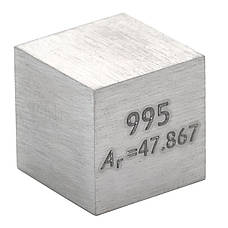 Титановий куб RESTEQ 10×10×10 мм — високочистий титановий кубик 99,5% для колекції, експериментів та декору, міцний і легкий, фото 5