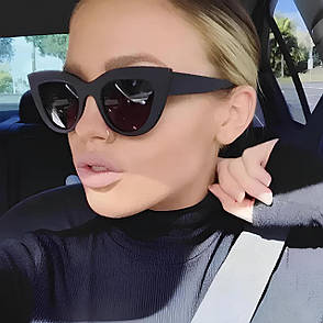 Стильні чорні сонцезахисні окуляри RESTEQ Cat Eye з захистом від ультрафіолету та модним дизайном, фото 1