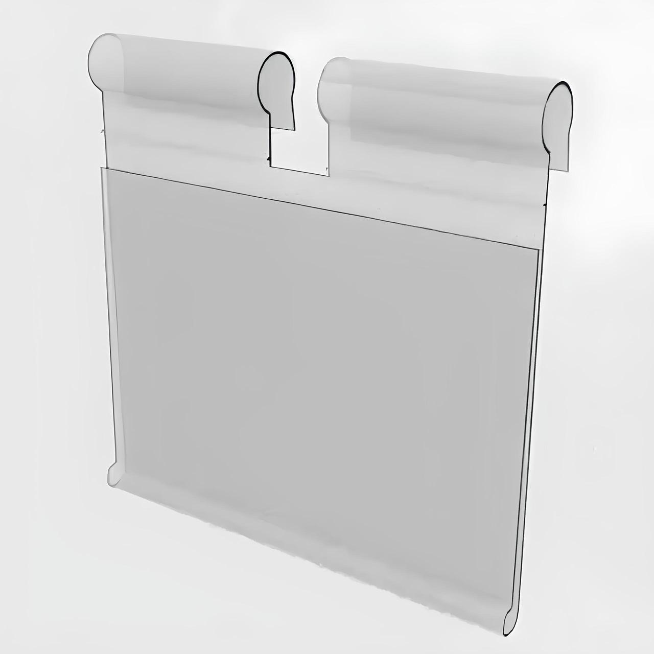 Цінникотримачі пластикові відкидні 50×40 мм - плоскі тримачі цінників на гачок для торгового обладнання