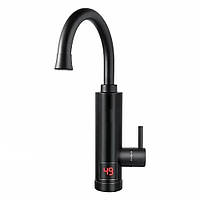 Проточний електроводонагрівач Water Heater 011 з LED-дисплеєм 3000 Вт Кран із підігрівом води до 60 °C Чорний