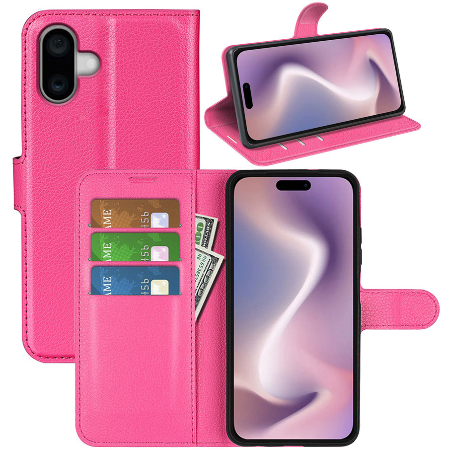 Чохол-книжка Litchie Wallet для Apple iPhone 16 Rose, фото 1