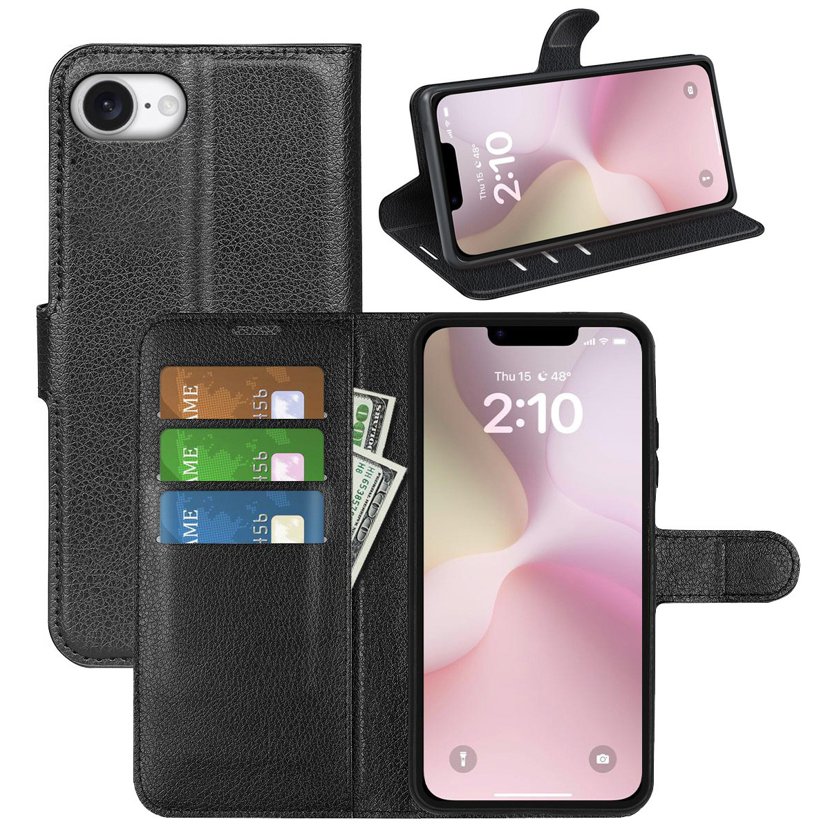 Чохол-книжка Litchie Wallet для Apple iPhone 16e Black, фото 1