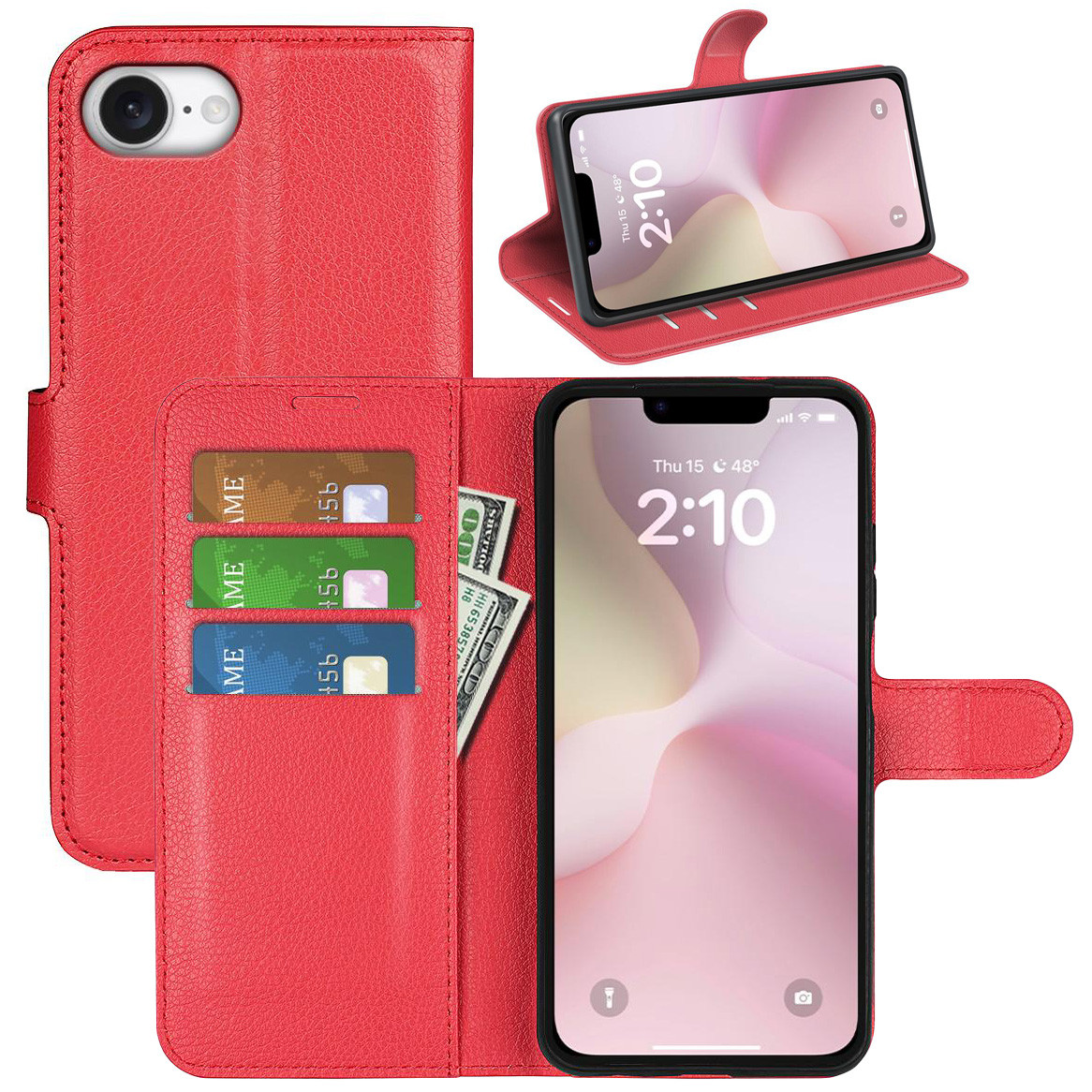 Чохол-книжка Litchie Wallet для Apple iPhone 16e Red, фото 1