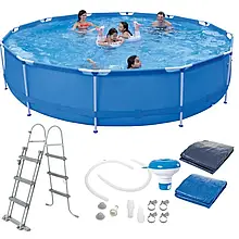 Басейн каркасний великий Mirpol 450x90 см комплект з драбиною і фільтр-насосом