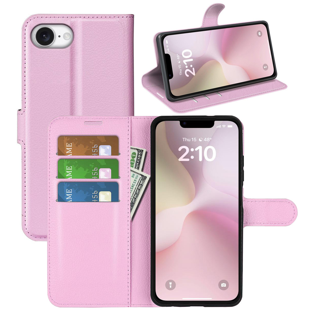 Чохол-книжка Litchie Wallet для Apple iPhone 16e Light Pink, фото 1