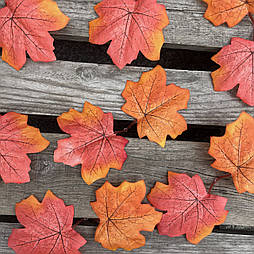 Штучне листя клена жовте 18 см 20 шт. уп