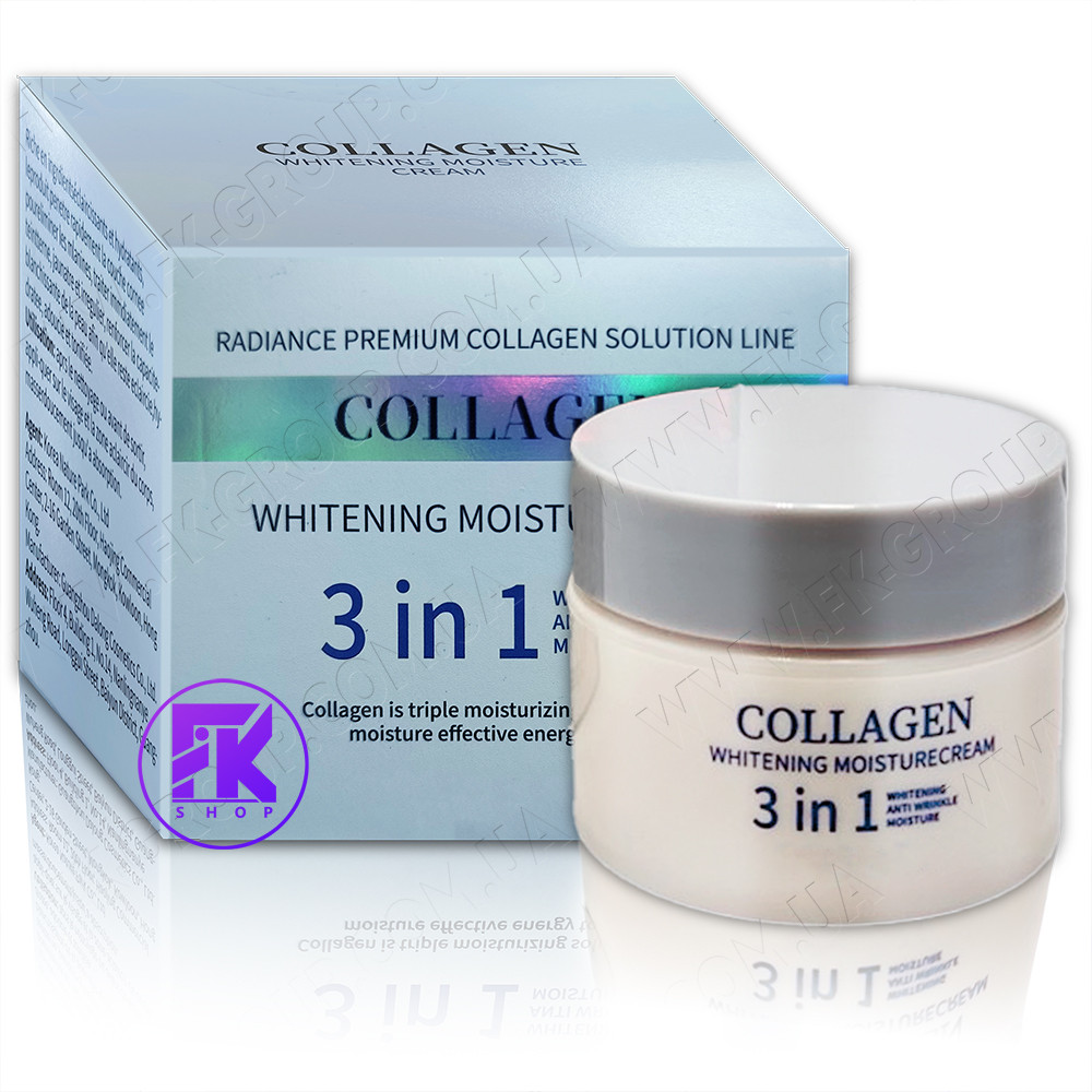 Зволожуючий крем для обличчя 3 в 1 Radiance premium collagen solution line 50 г, фото 1