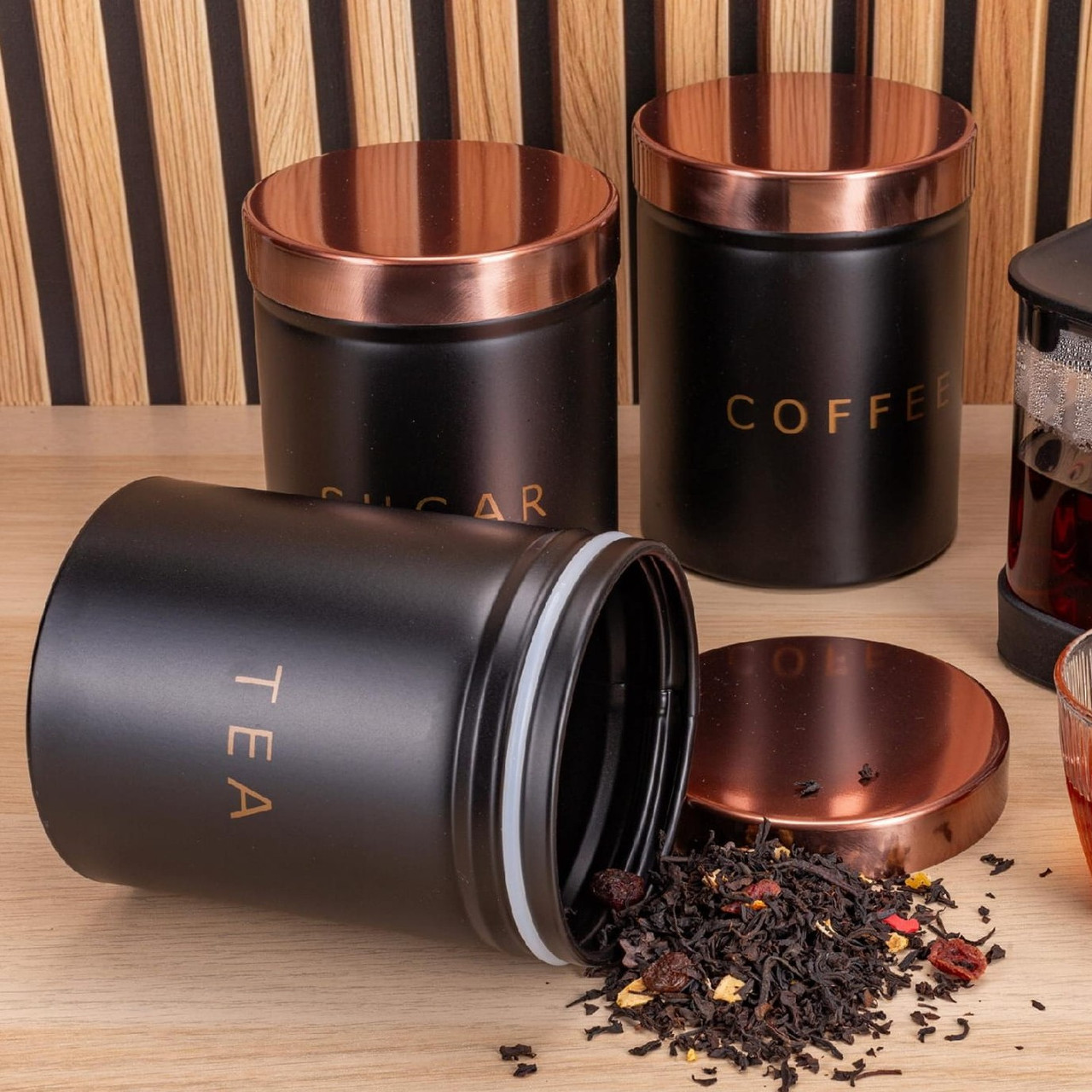 Набір ємностей Kamille для чаю, кави та цукру 3 шт 1128