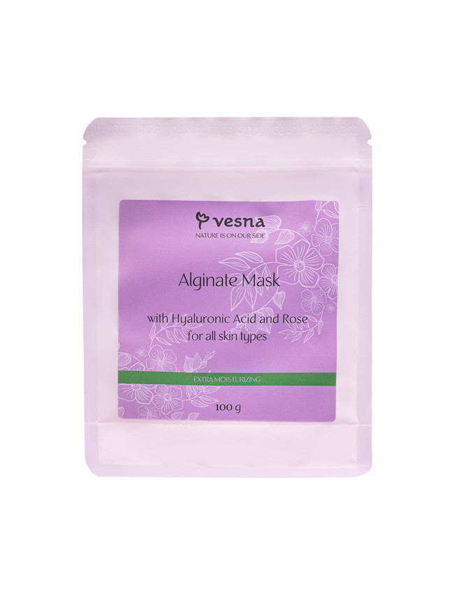 Альгінатна маска VESNA з гіалуроновою кислотою та трояндою для всіх типів шкіри 100 г